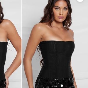 NWT LEAU clothing muse mesh corset top